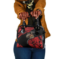 Menelik II Shoulder Handbag with Adwa Victory Map, Africa Defeated an Empire Text and Red Geometric - Wonder Print Shop