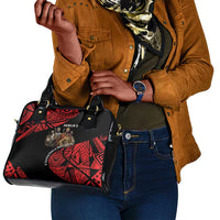 Menelik II Shoulder Handbag with Adwa Victory Map, Africa Defeated an Empire Text and Red Geometric - Wonder Print Shop