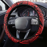 Menelik II Steering Wheel Cover with Adwa Victory Map, Africa Defeated an Empire Text and Red Geometric - Wonder Print Shop