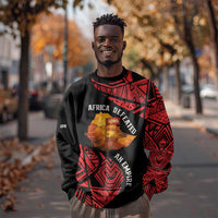 Menelik II Sweatshirt with Adwa Victory Map, Africa Defeated an Empire Text and Red Geometric - Wonder Print Shop