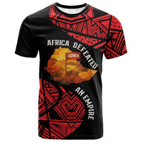 Menelik II T shirt with Adwa Victory Map, Africa Defeated an Empire Text and Red Geometric - Wonder Print Shop