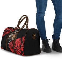 Menelik II Travel Bag with Adwa Victory Map, Africa Defeated an Empire Text and Red Geometric - Wonder Print Shop