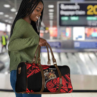 Menelik II Travel Bag with Adwa Victory Map, Africa Defeated an Empire Text and Red Geometric - Wonder Print Shop
