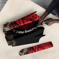 Menelik II Umbrella with Adwa Victory Map, Africa Defeated an Empire Text and Red Geometric - Wonder Print Shop