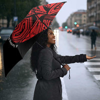 Menelik II Umbrella with Adwa Victory Map, Africa Defeated an Empire Text and Red Geometric - Wonder Print Shop
