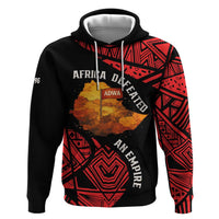Menelik II Zip Hoodie with Adwa Victory Map, Africa Defeated an Empire Text and Red Geometric - Wonder Print Shop