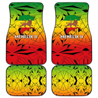 Menelik II Car Mats with Crowned Portrait, Ethiopia Never Colonized Text and Pan-African Abstract - Wonder Print Shop