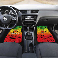 Menelik II Car Mats with Crowned Portrait, Ethiopia Never Colonized Text and Pan-African Abstract - Wonder Print Shop