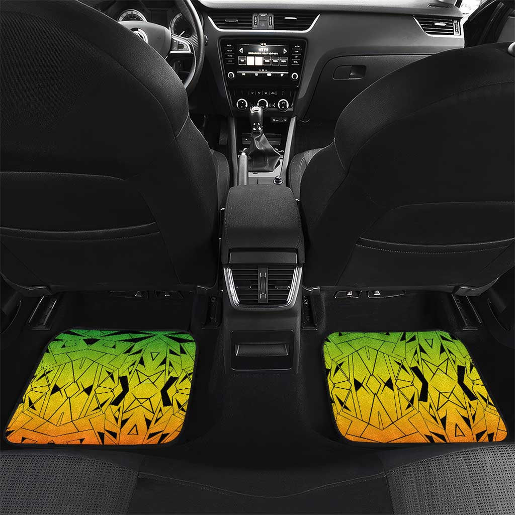 Menelik II Car Mats with Crowned Portrait, Ethiopia Never Colonized Text and Pan-African Abstract - Wonder Print Shop