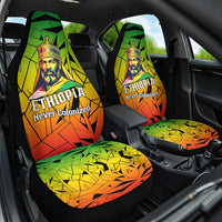 Menelik II Car Seat Cover with Crowned Portrait, Ethiopia Never Colonized Text and Pan-African Abstract - Wonder Print Shop