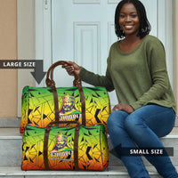 Menelik II Travel Bag with Crowned Portrait, Ethiopia Never Colonized Text and Pan-African Abstract - Wonder Print Shop