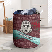 Hatshepsut Laundry Basket with Pharaoh Bust Illustration, Female Pharaoh Title and Egyptian Hieroglyph - Wonder Print Shop