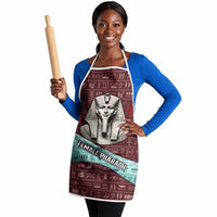 Hatshepsut Apron with Pharaoh Bust Illustration, Female Pharaoh Title and Egyptian Hieroglyph - Wonder Print Shop
