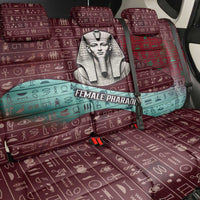 Hatshepsut Back Car Seat Cover with Pharaoh Bust Illustration, Female Pharaoh Title and Egyptian Hieroglyph - Wonder Print Shop