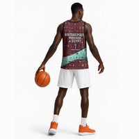 Hatshepsut Basketball Jersey with Pharaoh Bust Illustration, Female Pharaoh Title and Egyptian Hieroglyph - Wonder Print Shop