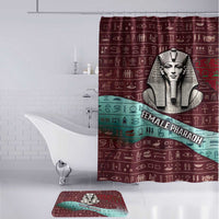 Hatshepsut Bathroom Set with Pharaoh Bust Illustration, Female Pharaoh Title and Egyptian Hieroglyph - Wonder Print Shop
