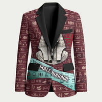 Hatshepsut Blazer with Pharaoh Bust Illustration, Female Pharaoh Title and Egyptian Hieroglyph - Wonder Print Shop