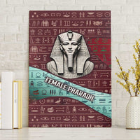 Hatshepsut Canvas Wall Art with Pharaoh Bust Illustration, Female Pharaoh Title and Egyptian Hieroglyph - Wonder Print Shop