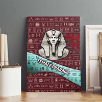 Hatshepsut Canvas Wall Art with Pharaoh Bust Illustration, Female Pharaoh Title and Egyptian Hieroglyph - Wonder Print Shop
