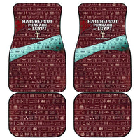 Hatshepsut Car Mats with Pharaoh Bust Illustration, Female Pharaoh Title and Egyptian Hieroglyph - Wonder Print Shop