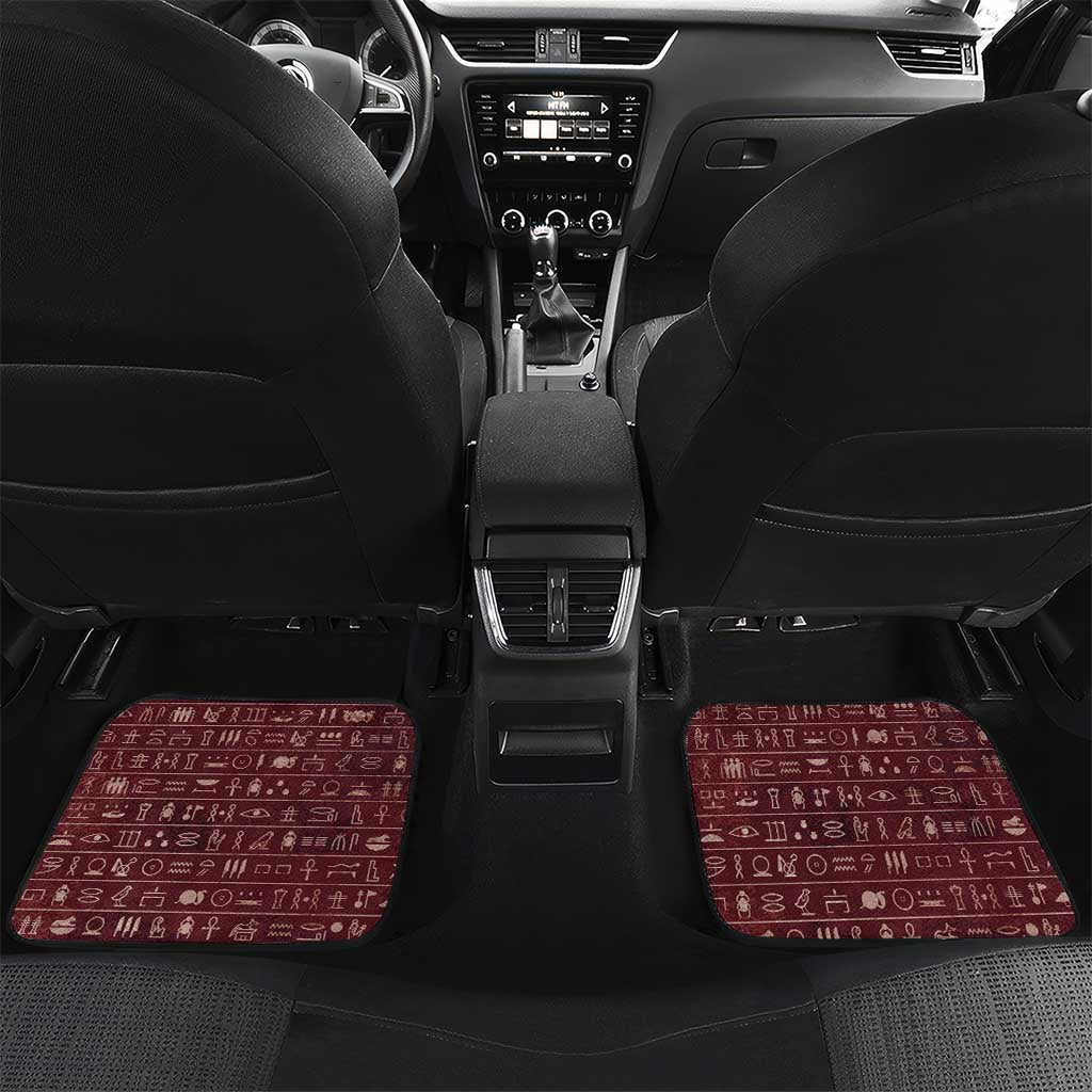 Hatshepsut Car Mats with Pharaoh Bust Illustration, Female Pharaoh Title and Egyptian Hieroglyph - Wonder Print Shop