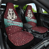 Hatshepsut Car Seat Cover with Pharaoh Bust Illustration, Female Pharaoh Title and Egyptian Hieroglyph - Wonder Print Shop