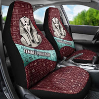 Hatshepsut Car Seat Cover with Pharaoh Bust Illustration, Female Pharaoh Title and Egyptian Hieroglyph - Wonder Print Shop