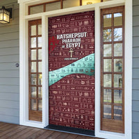 Hatshepsut Door Cover with Pharaoh Bust Illustration, Female Pharaoh Title and Egyptian Hieroglyph - Wonder Print Shop