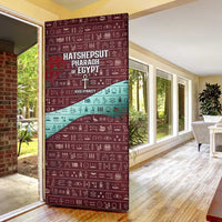Hatshepsut Door Cover with Pharaoh Bust Illustration, Female Pharaoh Title and Egyptian Hieroglyph - Wonder Print Shop