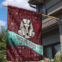 Hatshepsut Garden Flag with Pharaoh Bust Illustration, Female Pharaoh Title and Egyptian Hieroglyph - Wonder Print Shop