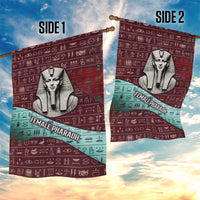 Hatshepsut Garden Flag with Pharaoh Bust Illustration, Female Pharaoh Title and Egyptian Hieroglyph - Wonder Print Shop