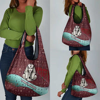 Hatshepsut Grocery Bag with Pharaoh Bust Illustration, Female Pharaoh Title and Egyptian Hieroglyph - Wonder Print Shop