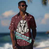Hatshepsut Hawaiian Shirt with Pharaoh Bust Illustration, Female Pharaoh Title and Egyptian Hieroglyph - Wonder Print Shop