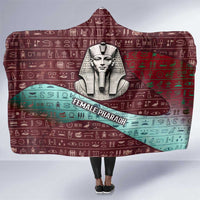 Hatshepsut Hooded Blanket with Pharaoh Bust Illustration, Female Pharaoh Title and Egyptian Hieroglyph - Wonder Print Shop