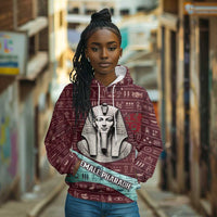 Hatshepsut Hoodie with Pharaoh Bust Illustration, Female Pharaoh Title and Egyptian Hieroglyph - Wonder Print Shop