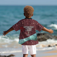 Hatshepsut Kid Hawaiian Shirt with Pharaoh Bust Illustration, Female Pharaoh Title and Egyptian Hieroglyph - Wonder Print Shop
