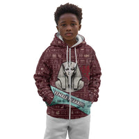 Hatshepsut Kid Hoodie with Pharaoh Bust Illustration, Female Pharaoh Title and Egyptian Hieroglyph - Wonder Print Shop