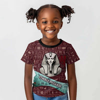 Hatshepsut Kid T shirt with Pharaoh Bust Illustration, Female Pharaoh Title and Egyptian Hieroglyph - Wonder Print Shop