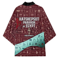 Hatshepsut Kimono with Pharaoh Bust Illustration, Female Pharaoh Title and Egyptian Hieroglyph - Wonder Print Shop