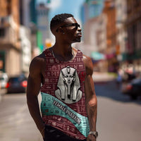 Hatshepsut Men Tank Top with Pharaoh Bust Illustration, Female Pharaoh Title and Egyptian Hieroglyph - Wonder Print Shop