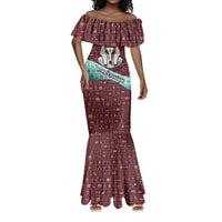Hatshepsut Mermaid Dress with Pharaoh Bust Illustration, Female Pharaoh Title and Egyptian Hieroglyph - Wonder Print Shop