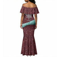 Hatshepsut Mermaid Dress with Pharaoh Bust Illustration, Female Pharaoh Title and Egyptian Hieroglyph - Wonder Print Shop