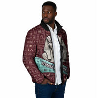 Hatshepsut Padded Jacket with Pharaoh Bust Illustration, Female Pharaoh Title and Egyptian Hieroglyph - Wonder Print Shop