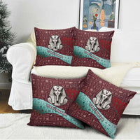 Hatshepsut Pillow Cover with Pharaoh Bust Illustration, Female Pharaoh Title and Egyptian Hieroglyph - Wonder Print Shop