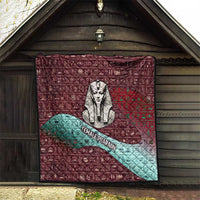 Hatshepsut Quilt with Pharaoh Bust Illustration, Female Pharaoh Title and Egyptian Hieroglyph - Wonder Print Shop