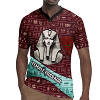 Hatshepsut Rugby Jersey with Pharaoh Bust Illustration, Female Pharaoh Title and Egyptian Hieroglyph - Wonder Print Shop