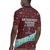 Hatshepsut Rugby Jersey with Pharaoh Bust Illustration, Female Pharaoh Title and Egyptian Hieroglyph - Wonder Print Shop