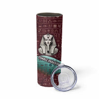 Hatshepsut Skinny Tumbler with Pharaoh Bust Illustration, Female Pharaoh Title and Egyptian Hieroglyph - Wonder Print Shop