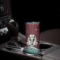 Hatshepsut Skinny Tumbler with Pharaoh Bust Illustration, Female Pharaoh Title and Egyptian Hieroglyph - Wonder Print Shop