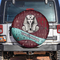 Hatshepsut Spare Tire Cover with Pharaoh Bust Illustration, Female Pharaoh Title and Egyptian Hieroglyph - Wonder Print Shop